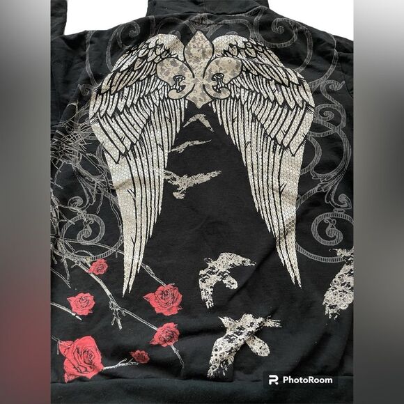 Vintage Torrid Born Famous Couture Hoodie
Sequin Wings Rose Black Size Large - Picture 4 of 8